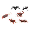 Mixed Simulation Insect Toy Plastic Ant Centipede Cockroach Fly Spider Prank Funny Toys 6 pcs. 