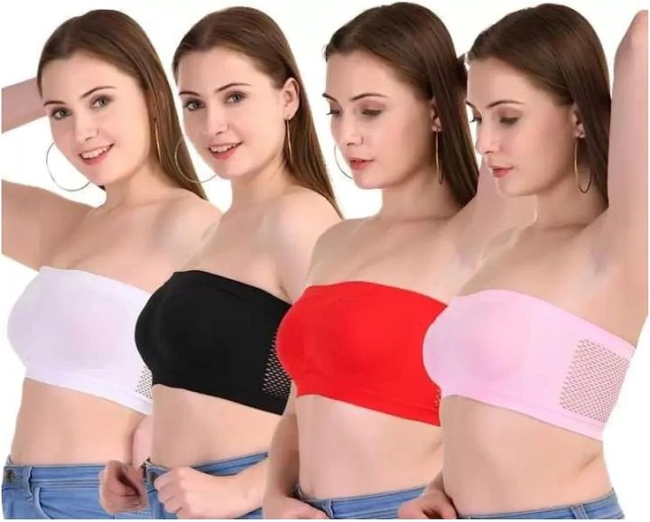 Tube Bra Cotton Spandex Stretchable Tube Strapless Bra Inner Wear Non Padded