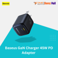 Baseus GaN Charger 45W PD Adapter For Iphone 1516 Series Macbook PicoGo GaN6 Pro Fast Charger US Black.