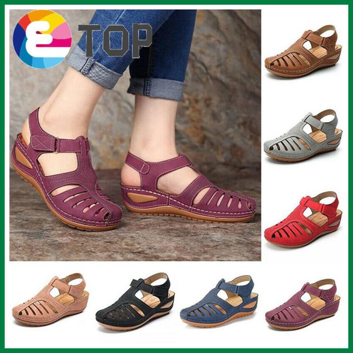 Women Orthopedic Sandals Comfy Closed Toe Mules Summer Slippers Flat Shoes New