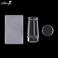 Monja 3 Pcs Transparent Silicone Plastic Nail UV Gel Stamping Templates Pattern Nail Art Stamp Plate Transfer Tool Manicure Kit. 