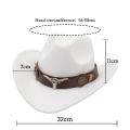 Western Men's Cowboy Hat for Women 2024 Winter Autumn Black Wide Brim Bull Head Cowboy Man Felt Hats Jazz Cowgirl Caps.