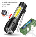 Portable Rechargeable Zoom Led Flashlight Xp-G Q5 Flash Light Torch Lantern 3 Lighting Modes Camping Light Mini Led Flashlight - Torch Light. 