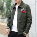 BROWON Brand New Jacket Men Korean Fashion Print Casual Jacket for Men 2023 Turn-Down Collar Embroidery Winter Jacket Male. 