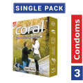 Coral Super Ultra Thin Lubricated Natural Latex Condom Single Pack 3x1= 3pcs. 