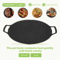 35cm Thick Cast Iron Frying Pan Flat Pancake Griddle Non-Stick Bbq Grill Induction Cooker Open Flame Cooking Pot.
