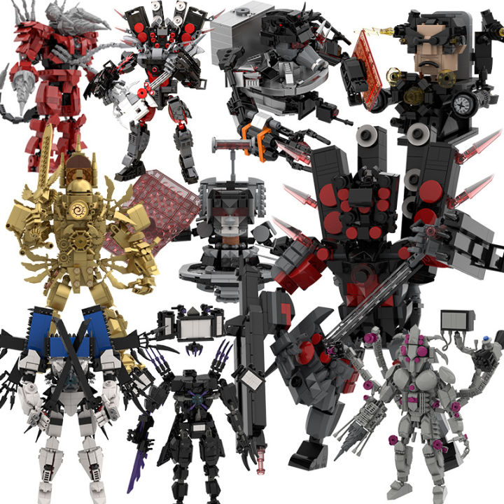 Cross-border hot selling building blocks Skibidi toilet man vs monitor man Titan TV man toy