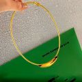 Collier Acier Inoxydable Bijoux Chunky Curved Tear Drop Pendant Design Choker Necklace Stainless Steel Necklace for Women. 