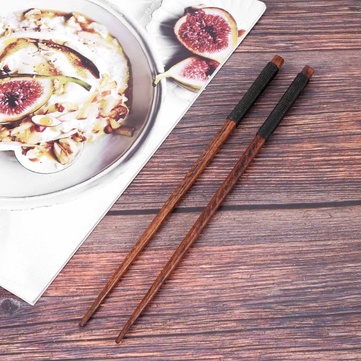 1%20Pairs%20Japanese%20Natural%20Wood%20Chopsticks%20Value%20Pack%20Cooking%20Tableware%20Black%20-%20Image%205