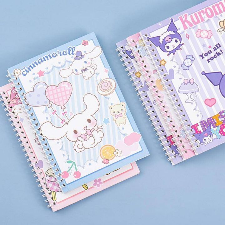 cute 60 Pages A5 Cartoon Sanrio Coil Notebook Mymelody Kuromi Cinnamoroll Journal Notebook Kawaii Diary Sketchbook Office Accessories birthday gift