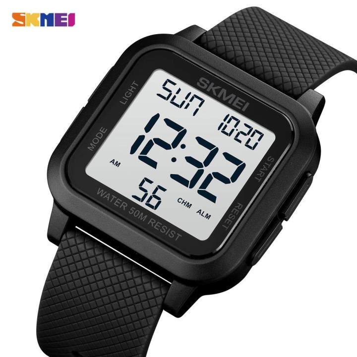 SKMEI Men Watch Electronic Fashion Watch Pu Strap 5Bar Waterproof Business Wristwatch Luminous Pointer With Calendar For Men Women 1894