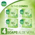 Dettol Soap Aloe Vera Quad Pack (75gm X 4), Bathing Bar Soaps with Aloe Vera Extract. 