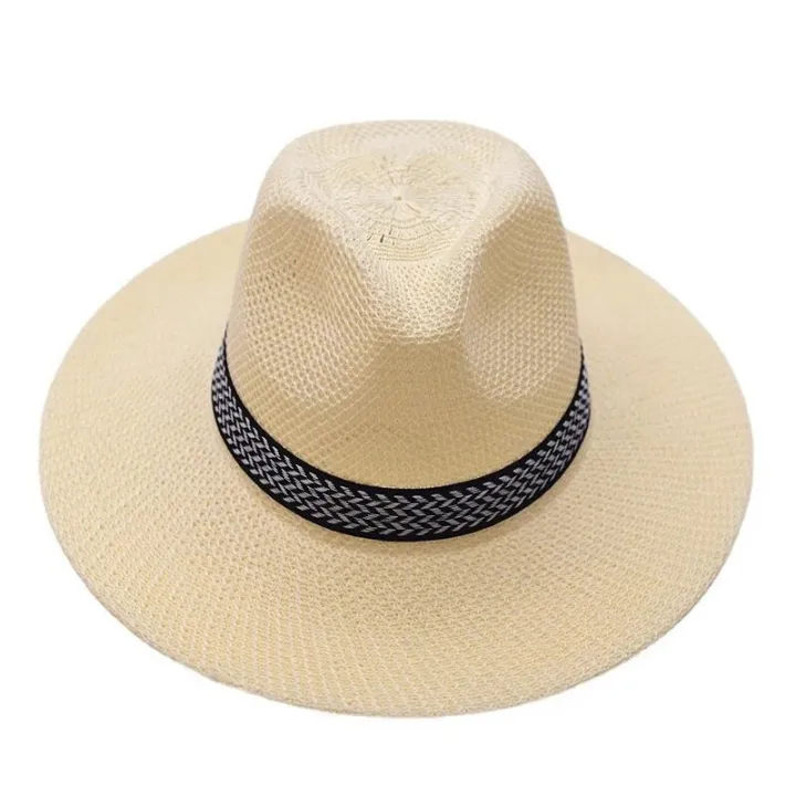 Farmer's%20Straw%20Hat%20Cuban%20Cap%20Panama%20Hat%20Short%20Brim%20Fedora%20Hat%20Sun%20Hat%20Summer%20Straw%20Jazz%20Hat%20Unisex%20Casual%20-%20Image%205
