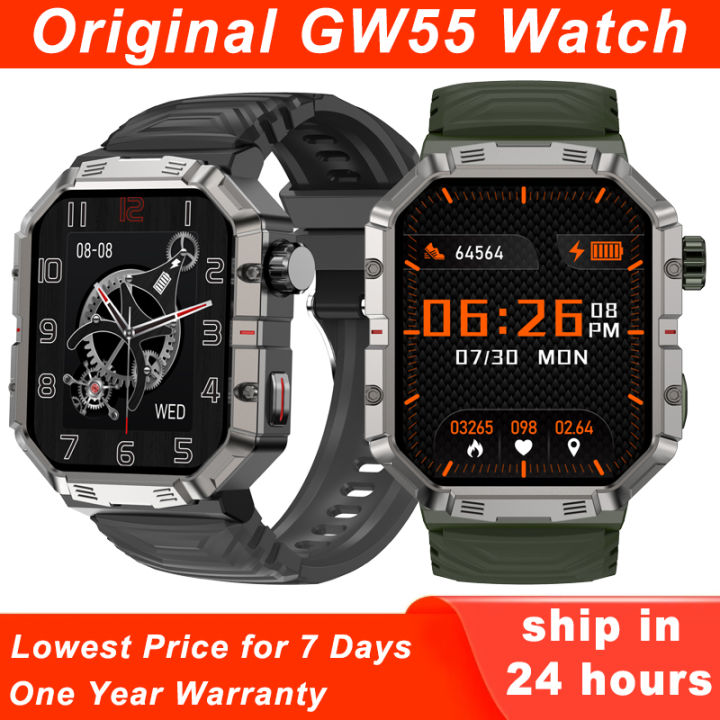 Original GW55 Smart Watch Compass BT Call 2.02'' Voice Assistant 3ATM IP68 Waterproof Heart Rate Outdoor Sports Smartwatch Men