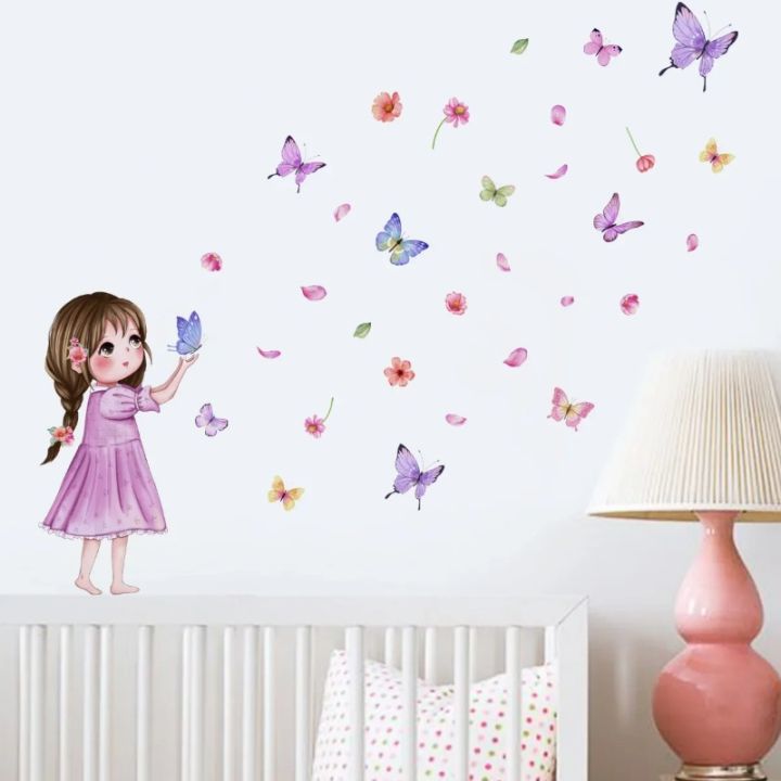 Cute%20Cartoon%20Butterfly%20Girl%20Wall%20Sticker%20Baby%20Room%20Kid%20Bedroom%20Kindergarten%20Background%20Wall%20Decor%20Stickers%20Birthday%20Party%20Photo%20-%20Image%203