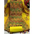 New Joypuri Ari Unstitched Fashionable Stylish Gorgeous Three Piece Set For Women Clothing Salwar Kamiz { 3 Piece }. 