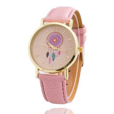 TODAY MARKET Leather Wrist Watch Geneva Dream Catcher Watch Free Box