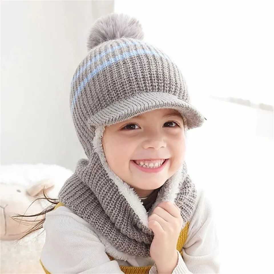 Wool Baby Girl Winter Hat With Pom Pom Baby Winter Hat Pom Pom