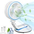 Rechargeable Multifunction Folding Fan With LED Light - LR Fan( 2 PCS ). 