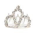Children Headdress Princess Crown Comb Tiara Heart-shaped Rhinestone Hair Clip.