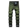 Washed Jeans for Men 2022 Straight Jeans Man Fashion Casual Denim Pants Male Jean Homme Pantalones Vaqueros De Hombre Green 40.