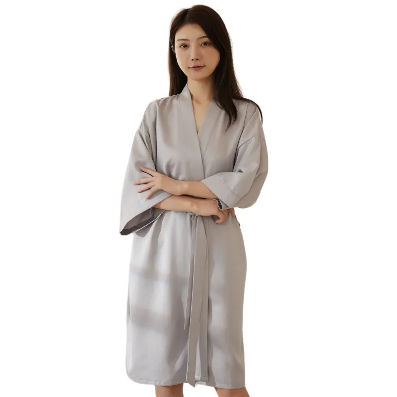 Silk Robe for Women One Size Kimono Bathrobe Satin Sleepwear Knee Length  Bride Party Bridesmaid Robes Sleepwear