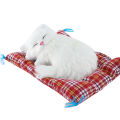 【Yurui】cute cat kitten sound plush doll with sleeping home decor.
