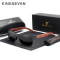 KINGSEVEN Handmade Women Sunglasses Men Polarized Natural Bubinga Wooden Outdoor Travel UV400Aluminum Fashion Sun Glasses Square.