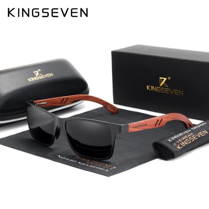 KINGSEVEN%20Handmade%20Women%20Sunglasses%20Men%20Polarized%20Natural%20Bubinga%20Wooden%20Outdoor%20Travel%20UV400Aluminum%20Fashion%20Sun%20Glasses%20Square%20-%20Image%205