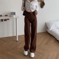 Summer Women Brown Jeans High Waist Loose Straight Wide Leg Denim Female Y2k Casual Streetwear Vintage Baggy Trouser. 