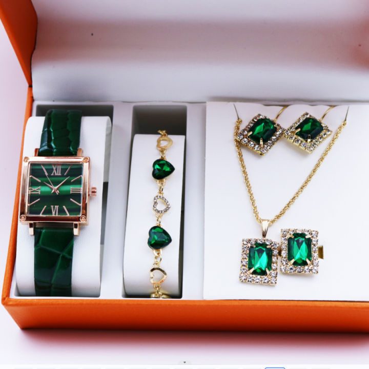 Ladies%206PCS%20Wristwatch%20and%20Jewelry%20Accessories%20Simple%20and%20Trendy%20Quartz%20Women's%20Watch%20Girls%20Waterproof%20Leather%20Strap%20Watches%20-%20Image%205