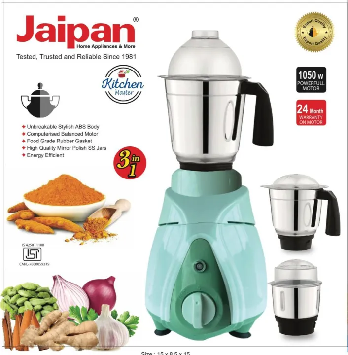 Jaipan Mixer Griender 1050W 3 in 1 combo