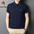 Hush Puppies Short SleeveTT-shirt Men's Summer Youth Pure Cotton American Casual Polo CollarpoloShirt Solid Color T-shirt.