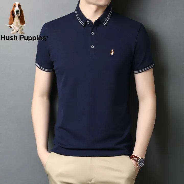 Hush%20Puppies%20Short%20SleeveTT-shirt%20Men's%20Summer%20Youth%20Pure%20Cotton%20American%20Casual%20Polo%20CollarpoloShirt%20Solid%20Color%20T-shirt%20-%20Image%206
