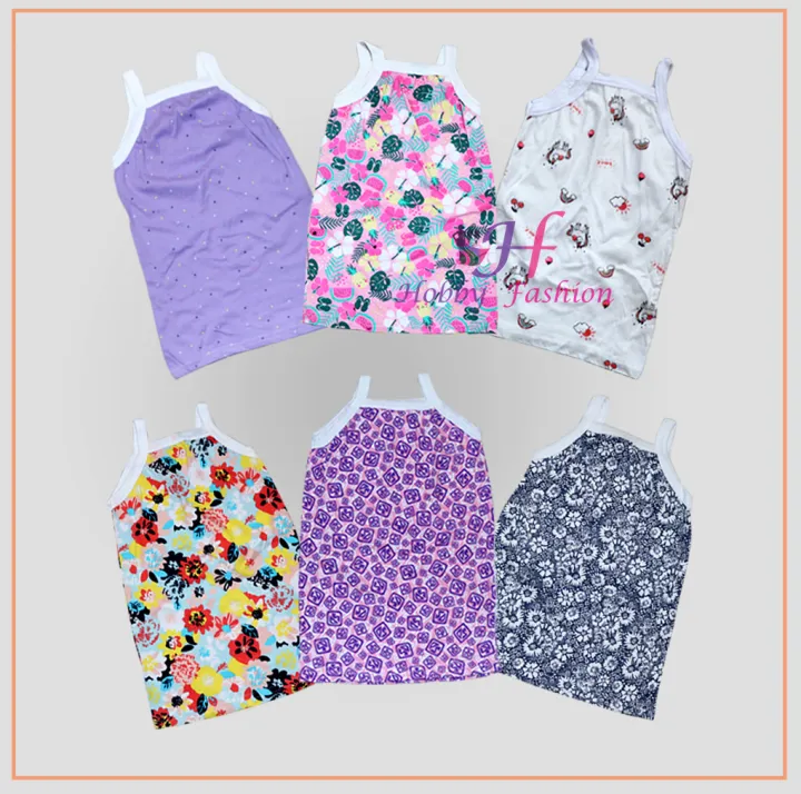 6%20Pieces%20Multi%20Color%20Cotton%20girls%20%20Singlet%20/%20Tank%20Top%20-%20Image%202