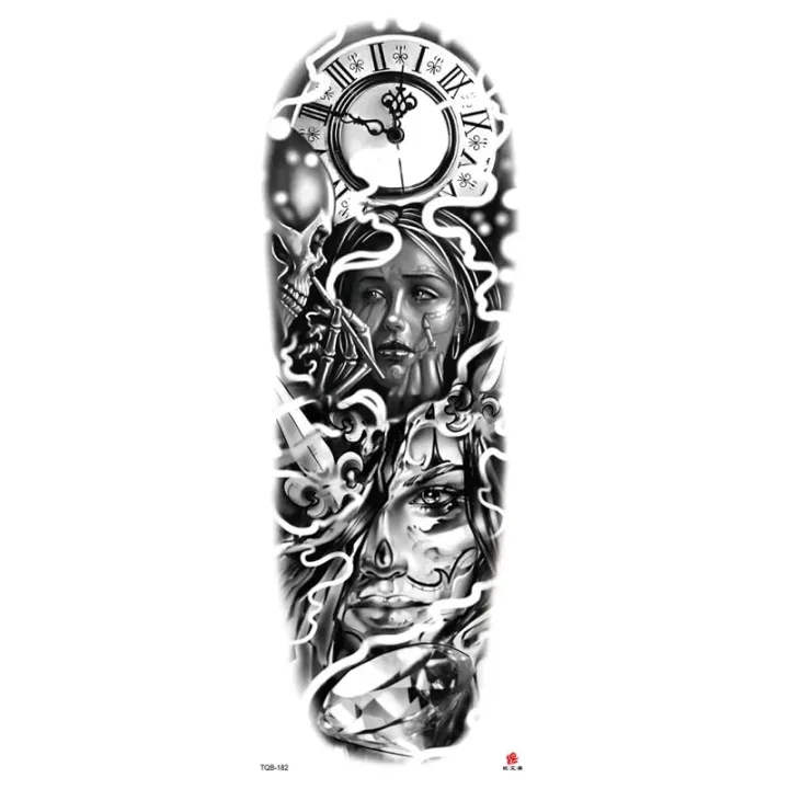 Waterproof%20Temporary%20Tattoos%20for%20Man%20Wolf%20Stickers%20Long-time%206%20Months%20Animal%20Tiger%20Body%20Art%20Faux%20Tatouage%20Festival%20Black%20-%20Image%206