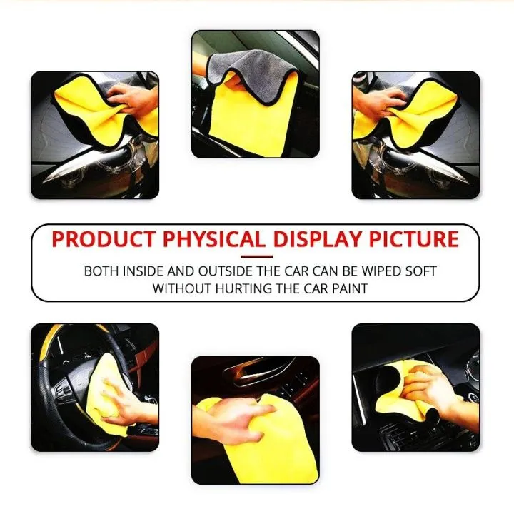 30X30%20cm%20Car%20Bike%20Wash%20Double%20Layer%20Ultra%20Soft%20Scratch%20Proof%20Microfiber%20Towel%20-%20Image%205