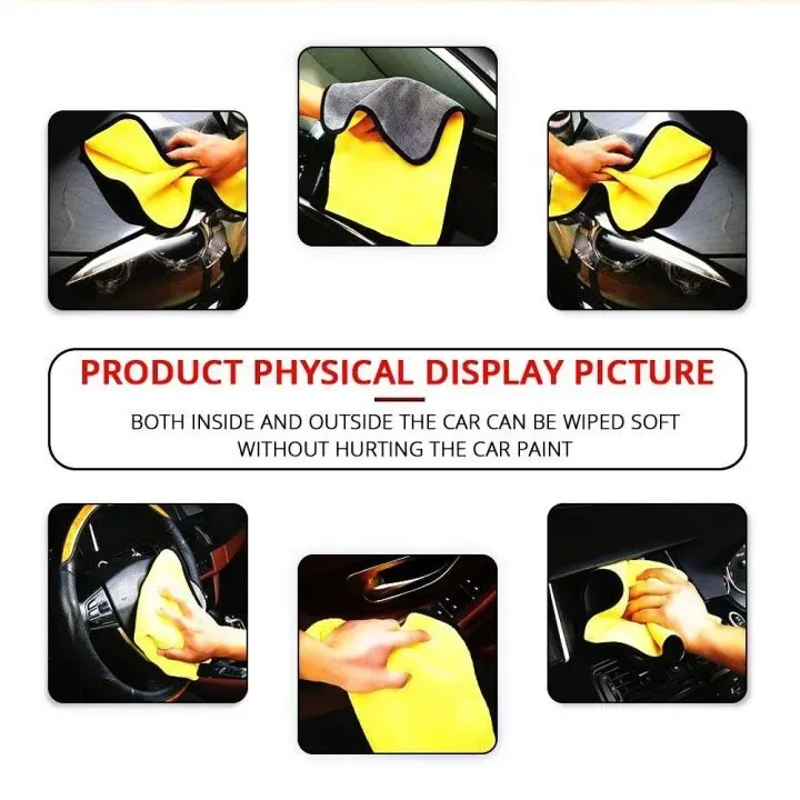 30X30%20cm%20Car%20Bike%20Wash%20Double%20Layer%20Ultra%20Soft%20Scratch%20Proof%20Microfiber%20Towel%20-%20Image%205