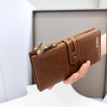 Women's Wallet Fashion Long Leather Wallet Large-capacity Buckle Zipper Clutch Bag Fashion Multi-card Wallet Zipper Women's Wall. 