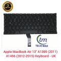 Laptop Keyboard For Apple MacBook A1369, A1466 Keyboard (UK Layout) For MacBook Air 13 inch A1369, A1466 UK. 
