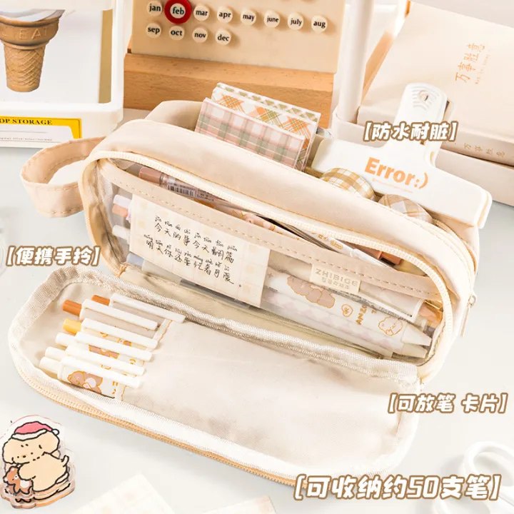 Transparent%20Pencil%20Case%20Large%20Capacity%20Pencil%20Case%20Japanese%20Style%20ins%20Feng%20for%20Girls%20Primary%20School%20Students%20Simple%20Pencil%20Case%20Junior%20High%20School%20Students%20-%20Image%203