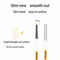 5 Color Ultra Slim Eyeborw Pencil With Brush Waterptoof Thin Brow Pen Smudge Proof Triangle Pen Dark Brown Eyebrow Tattoo Pen. 
