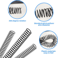 120 PCS Spiral Binding Coils Plastic Binder Binding Spirals Rings Multi Size Spiral Binding Wire Combs , 4:1 Pitch Easy Install. 