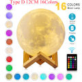 T30 Levitating Moon Lamp Night Light Floating 3D Printing LED Moon Lamp with Wooden Base and Magnetic with 3 Colors. 
