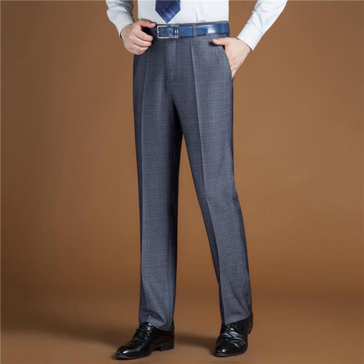 Autumn and Winter Wool Men's Suit Pants Thickened Straight Suit Pants Middle-Aged Cashmere Wool Casual Trousers Men's Pants