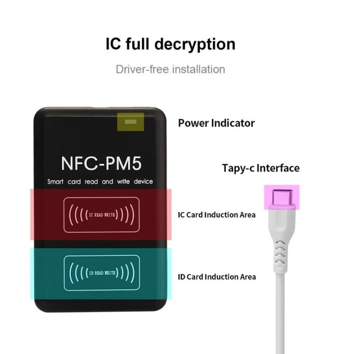 NFC Smart Card Writer RFID Duplicator 125KHz 13.56MHz Card Reader USB ...