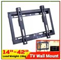 Universal Vesa Ultra Slim LCD LED PDP Flat Panel fix TV wall mount for 14 - 42 inch screens with up to 25 kg load weight.