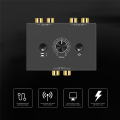2 Into 1 Out 1 Into 2 Out Fast Audio Switcher Black Metal for Multi-Device Connection Fast Switching.