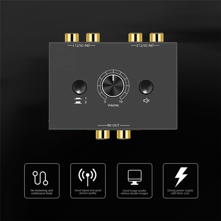 2%20Into%201%20Out%201%20Into%202%20Out%20Fast%20Audio%20Switcher%20Black%20Metal%20for%20Multi-Device%20Connection%20Fast%20Switching%20-%20Image%202