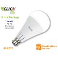 Click Backup LED 13W, Emergency LED, 3 hours Backup, 01 year warranty. 